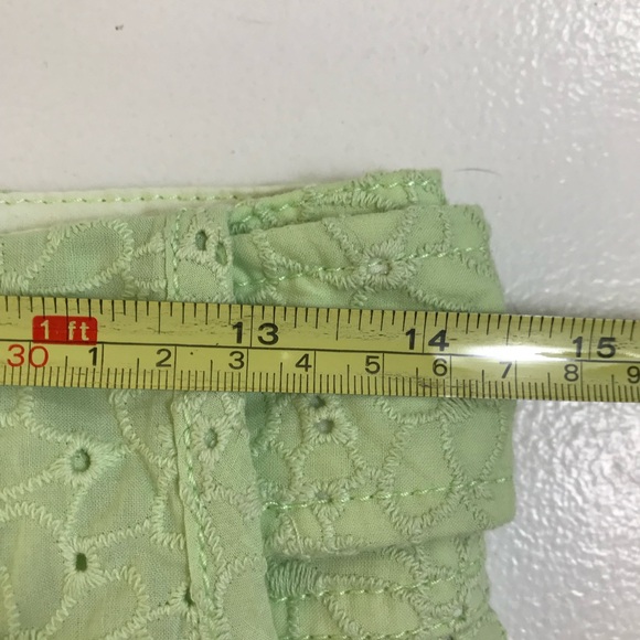 Derek Lam 10 Crosby Brat Green Eyelet Belted Shorts - Picture 14 of 16